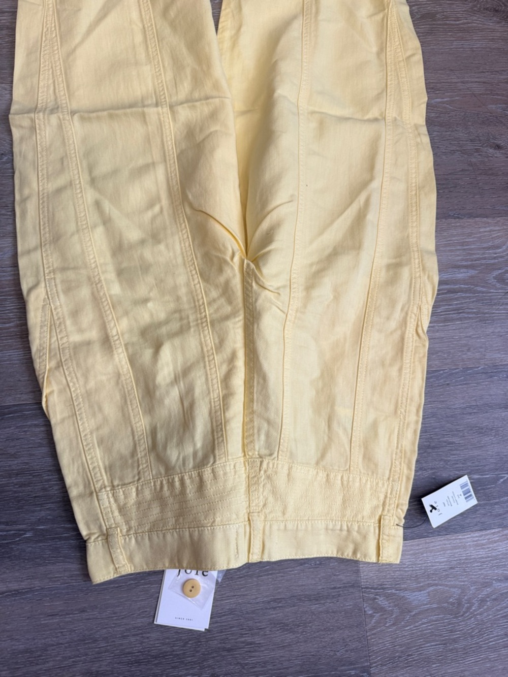 Joie Bright Yellow size 4 New womens cotton linen blend ankle pants - Picture 8 of 9